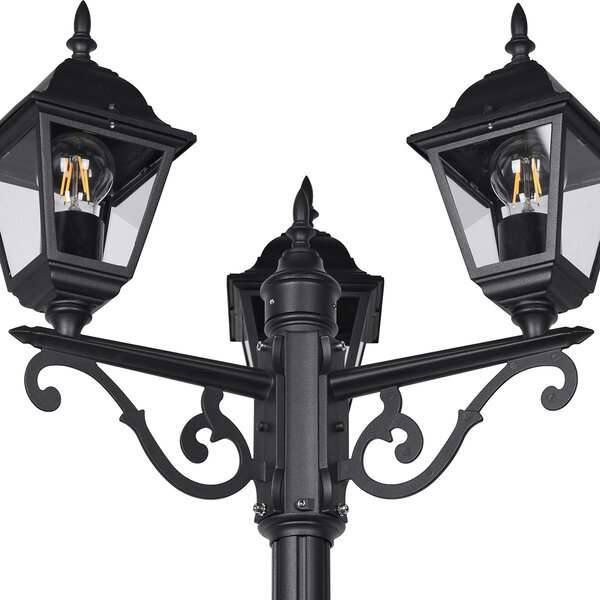 HLW LED Trion Zena LED Vloerlamp - Mat Zwarte Staande Buitenlamp met 3 Lichtpunten