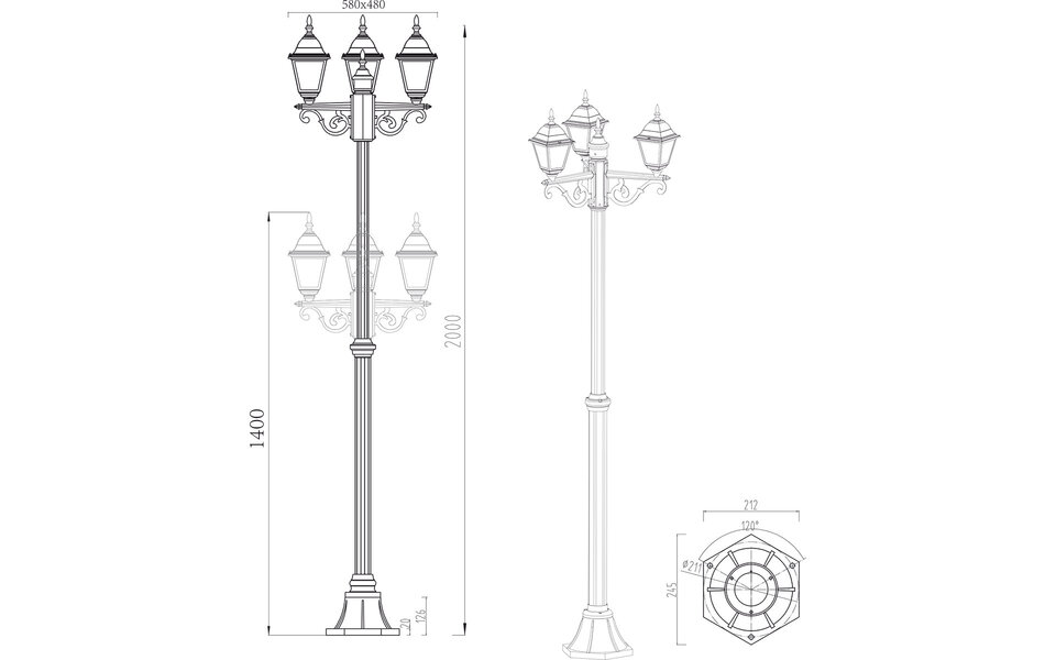 HLW LED Trion Zena LED Vloerlamp - Mat Zwarte Staande Buitenlamp met 3 Lichtpunten