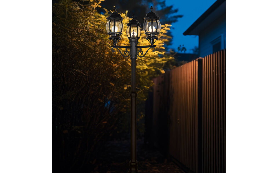 HLW LED Mat Zwarte LED Vloerlamp met 3 Lichtpunten - Duurzame LED Buiten Wandlamp HLW LED Mat Zwarte LED Vloerlamp met 3 Lichtpunten - Duurzame LED Buiten Wandlamp