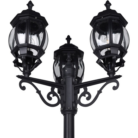 HLW LED Mat Zwarte LED Vloerlamp met 3 Lichtpunten - Duurzame LED Buiten Wandlamp HLW LED Mat Zwarte LED Vloerlamp met 3 Lichtpunten - Duurzame LED Buiten Wandlamp