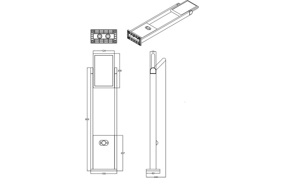 HLW LED LED Buiten Wandlamp & Vloerlamp met Sensor, 5W LED, Verstelbare Beam Angle
