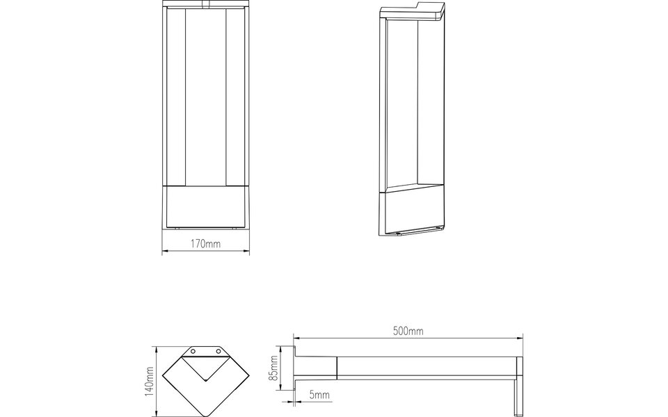 HLW LED Waterdichte LED Vloerlamp en Buiten Wandlamp 9W - Warm Wit 2700K–3000K HLW LED Waterdichte LED Vloerlamp en Buiten Wandlamp 9W - Warm Wit 2700K–3000K