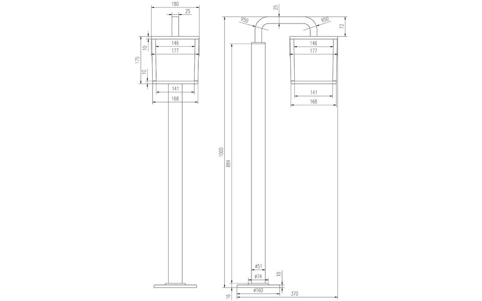 HLW LED LED Vloerlamp Trion Cubirino - Waterdichte Witte Tuin Wandlamp 5W Warm Wit 2700K-3000K