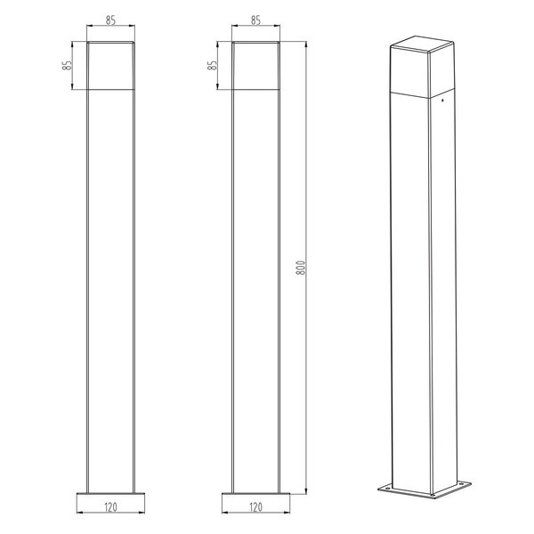HLW LED LED Vloerlamp & Buiten Wandlamp - Waterdicht, Warm Wit 2700K–3000K, 5W LED