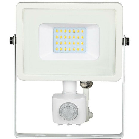 HLW LED LED Bouwlamp 20 Watt met Sensor - Natuurlijk Wit 4000K - Mat Wit Aluminium HLW LED LED Bouwlamp 20 Watt met Sensor - Natuurlijk Wit 4000K - Mat Wit Aluminium