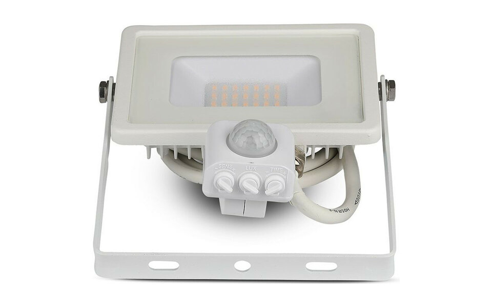 HLW LED LED Bouwlamp 20 Watt met Sensor - Natuurlijk Wit 4000K - Mat Wit Aluminium