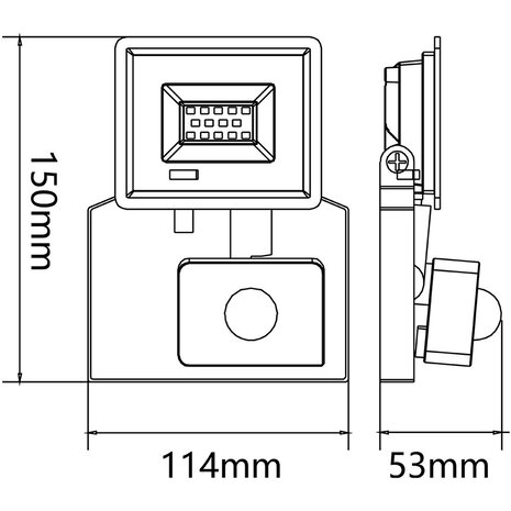Velvalux LED Bouwlamp & LED Wandlamp met Sensor, Waterdicht IP65, Neutraal Wit Licht
