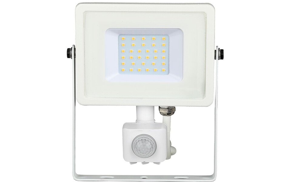 HLW LED LED Bouwlamp 30W met PIR Sensor - Waterdicht Mat Wit - Koud Wit 6400K