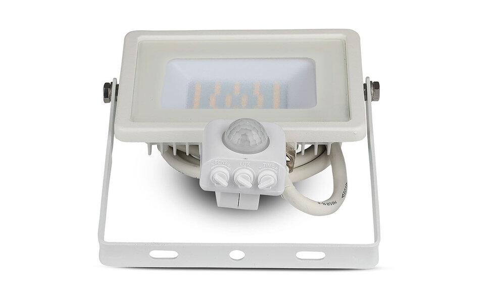 HLW LED LED Bouwlamp 30W met PIR Sensor - Waterdicht Mat Wit - Koud Wit 6400K