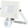 HLW LED LED Bouwlamp & Wandlamp met Sensor - Warm Wit 2700K–3000K, 20W, Mat Wit, IP65