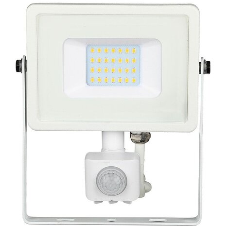 HLW LED LED Bouwlamp & Wandlamp met Sensor - Warm Wit 2700K–3000K, 20W, Mat Wit, IP65