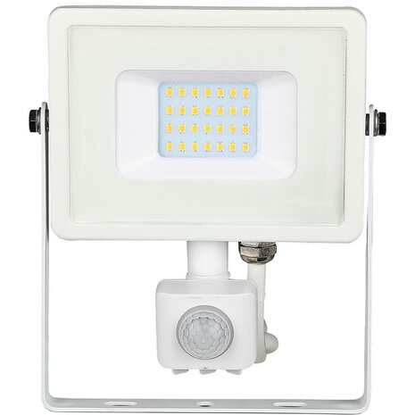 HLW LED LED Bouwlamp 20W met Sensor - Mat Wit Aluminium - Koud Wit 6400K