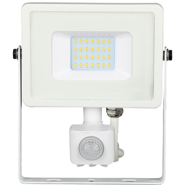 HLW LED LED Bouwlamp 20W met Sensor - Mat Wit Aluminium - Koud Wit 6400K