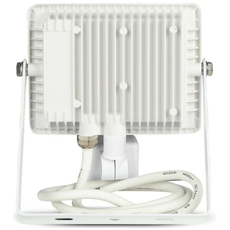 HLW LED LED Bouwlamp 30W met Sensor - Warm Wit 3000K - Mat Wit, IP65 LED Bouwlamp & Wandlamp met Sensor
