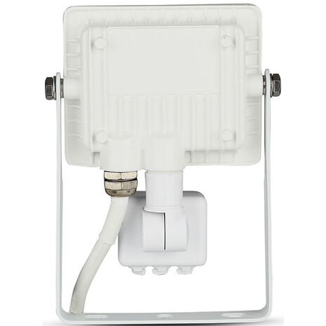 HLW LED LED Bouwlamp 10W met Sensor, Warm Wit 3000K - Mat Wit Aluminium, PIR Sensor