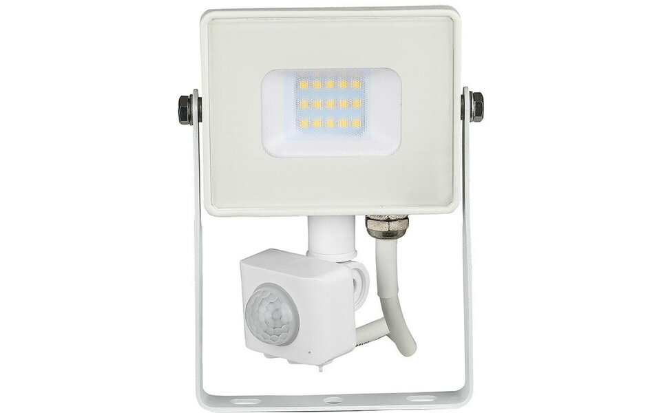 HLW LED LED Bouwlamp 10 Watt met Sensor - Natuurlijk Wit 4000K Mat Wit Aluminium