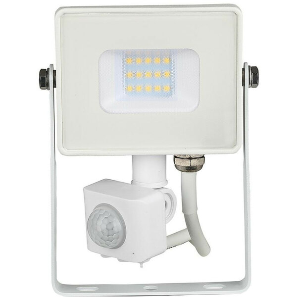 HLW LED LED Bouwlamp 10 Watt met Sensor - Natuurlijk Wit 4000K Mat Wit Aluminium