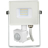 HLW LED LED Bouwlamp 10 Watt met Sensor - Natuurlijk Wit 4000K Mat Wit Aluminium