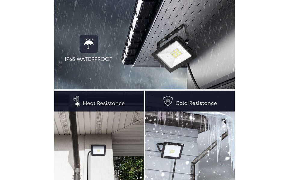 Velvalux Velvalux Glowlit LED Bouwlamp 50W - Waterdicht IP65, Koud Wit 6000K, Flikkervrij, Witte Vloerlamp