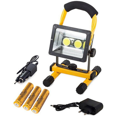 HLW LED Waterdichte Verstelbare LED Bouwlamp met COB LED, IP65 & Koud Wit 6000K HLW LED Waterdichte Verstelbare LED Bouwlamp met COB LED, IP65 & Koud Wit 6000K