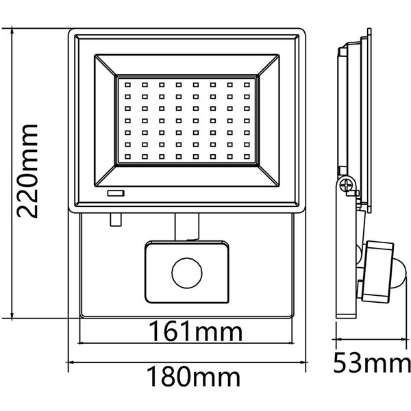 Velvalux LED Bouwlamp & LED Wandlamp met Sensor - Waterdicht IP65 - Koud Wit 6500K