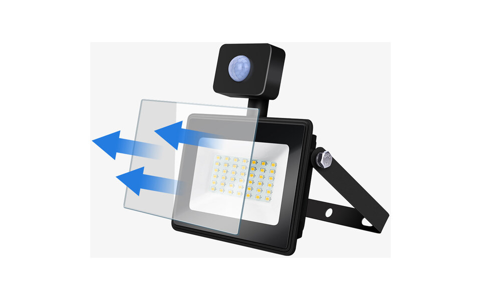 HLW LED LED Bouwlamp & Wandlamp met Sensor - Waterdicht IP65, Koud Wit 6000K, Zwart & Wit