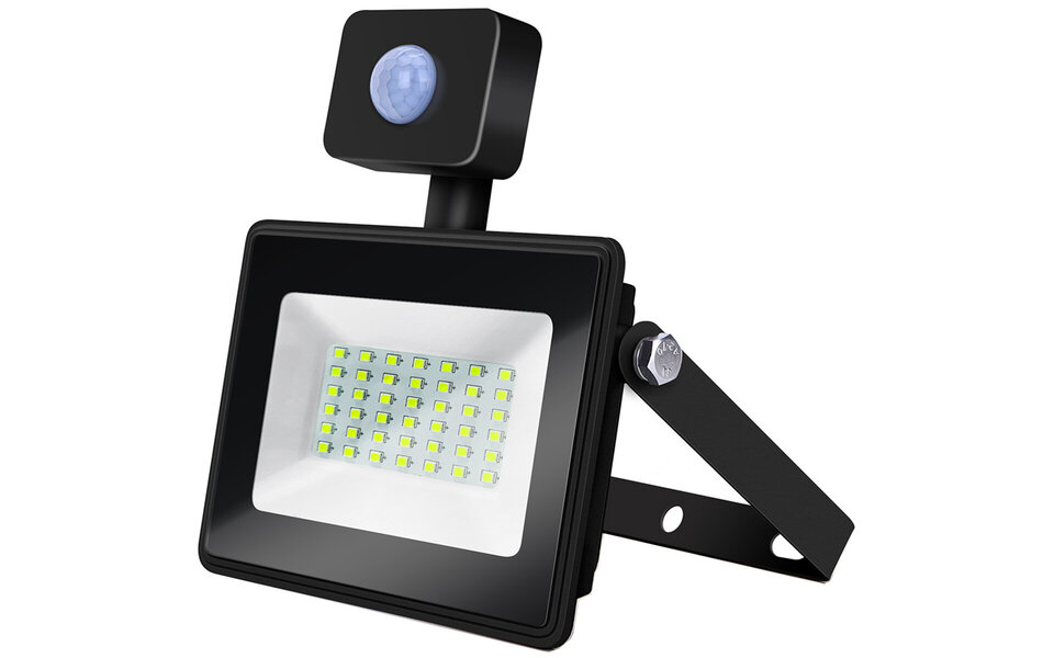 HLW LED Waterdichte LED Bouwlamp & Wandlamp met Sensor - Koud Wit 6000K, IP65, 30 Watt