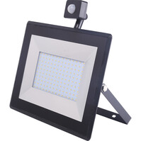 LED Bouwlamp & Wandlamp 100W met Sensor - Mat Zwart & Wit