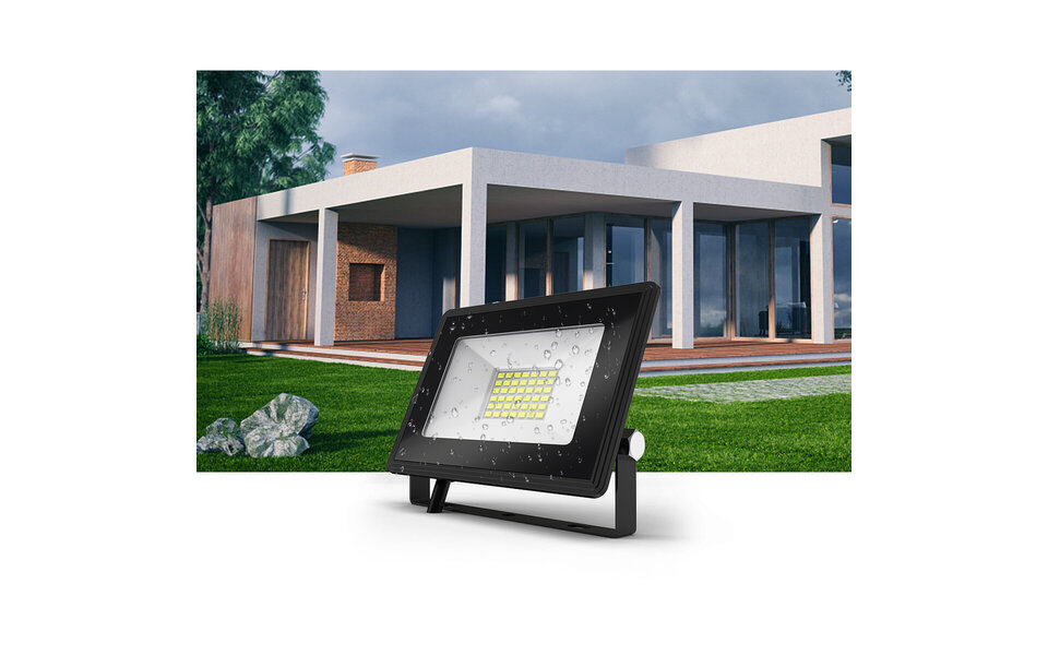 HLW LED Waterdichte LED Bouwlamp 10W IP65 - Zwarte & Witte Vloerlamp Koud Wit 6000K HLW LED Waterdichte LED Bouwlamp 10W IP65 - Zwarte & Witte Vloerlamp Koud Wit 6000K