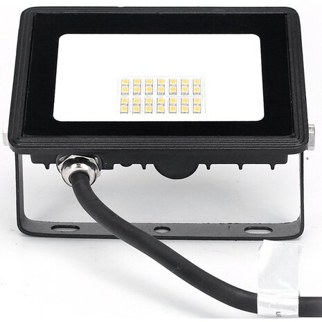 HLW LED LED Bouwlamp 20W - Mat Zwart & Wit, Waterdicht IP65, Neutraal Wit Licht