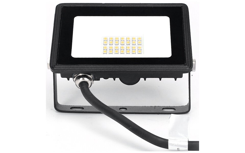 HLW LED LED Bouwlamp 20W - Mat Zwart & Wit, Waterdicht IP65, Neutraal Wit Licht