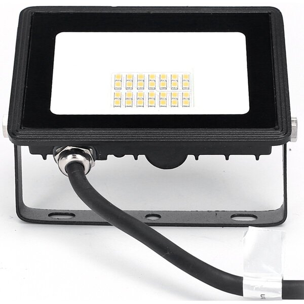 HLW LED LED Bouwlamp 20W - Mat Zwart & Wit, Waterdicht IP65, Neutraal Wit Licht