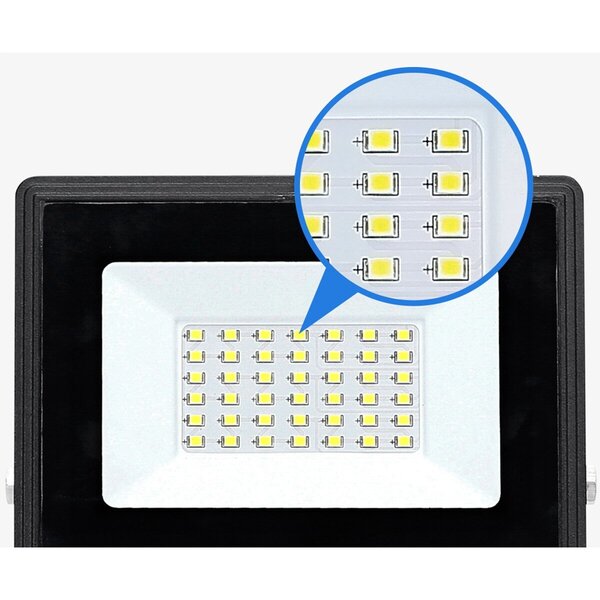 HLW LED LED Bouwlamp 20W - Mat Zwart & Wit, Waterdicht IP65, Neutraal Wit Licht