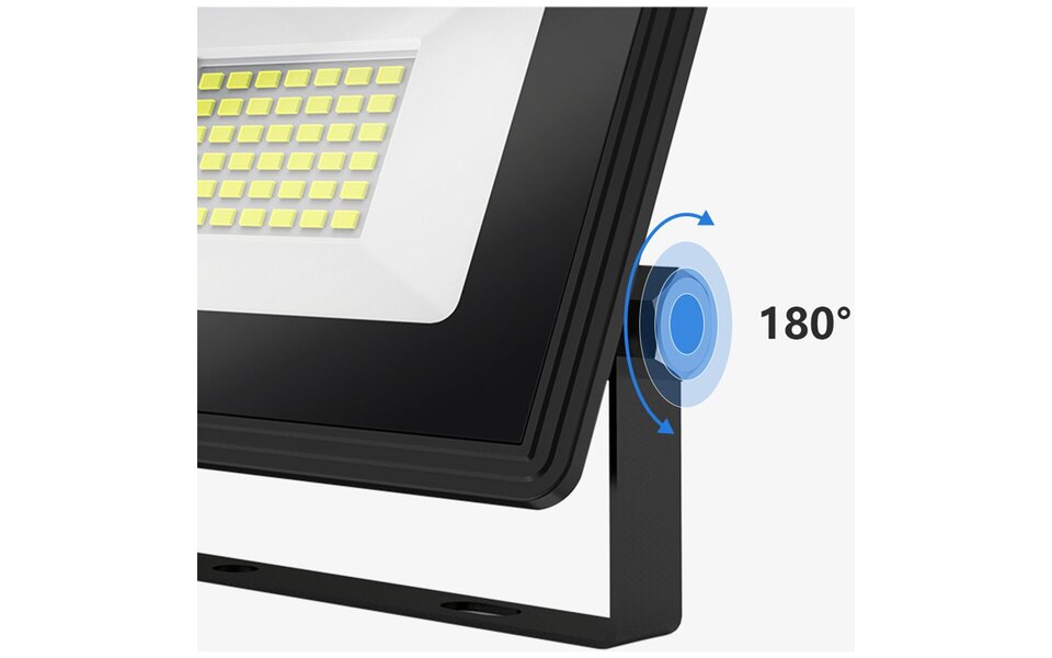 HLW LED LED Bouwlamp 20W - Mat Zwart & Wit, Waterdicht IP65, Neutraal Wit Licht