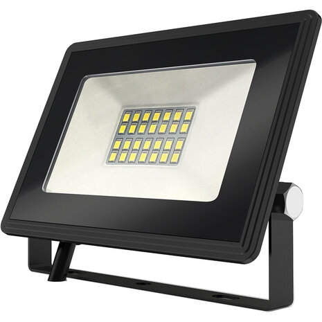 HLW LED Waterdichte LED Bouwlamp 20W - Mat Zwart & Wit - IP65, Koud Wit 6000K Licht