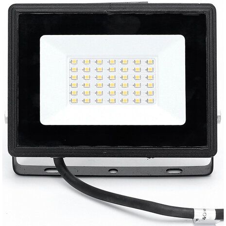 HLW LED LED Bouwlamp 30W Waterdicht IP65 - Zwart & Wit, Neutraal Wit Licht