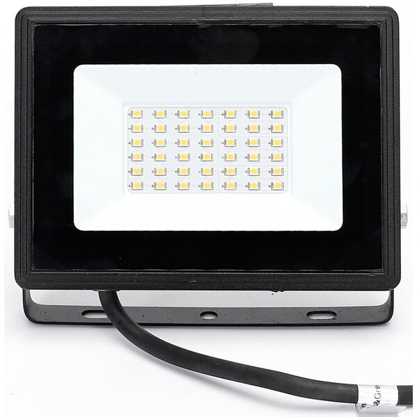 HLW LED LED Bouwlamp 30W Waterdicht IP65 - Zwart & Wit, Neutraal Wit Licht