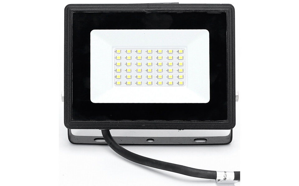 HLW LED Waterdichte LED Bouwlamp 30W IP65 - Zwarte & Witte Vloerlamp, Koud Wit 6000K