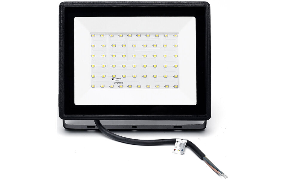 HLW LED Waterdichte LED Bouwlamp 50W IP65 - Zwart & Wit - Helder Koud Wit 6000K