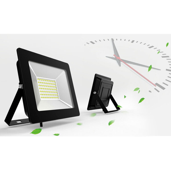 HLW LED Robuuste LED Bouwlamp IP65 - Zwart & Wit, Koud Wit 6000K, Waterdicht