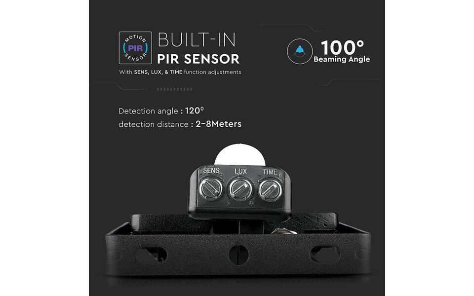 HLW LED LED Bouwlamp en LED Wandlamp met Sensor - Zwarte en Witte Vloerlamp - Koud Wit 6000K