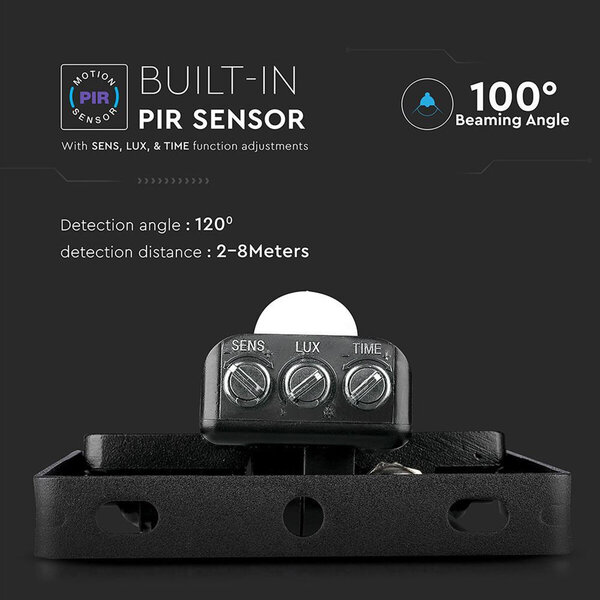 HLW LED LED Bouwlamp en LED Wandlamp met Sensor - Zwarte en Witte Vloerlamp - Koud Wit 6000K