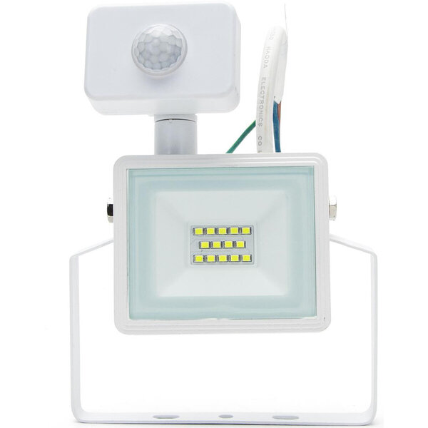 HLW LED LED Bouwlamp 10W met Sensor | Waterdichte LED Bouwlamp & Wandlamp IP65, Koud Wit 6000K