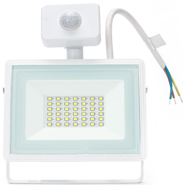 HLW LED LED Bouwlamp 30W met Sensor - Waterdichte LED Bouwlamp & Wandlamp IP65 Koud Wit 6400K