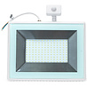 HLW LED LED Bouwlamp 100W met Sensor - Waterdicht IP65, Koud Wit 6400K & Mat Wit Aluminium