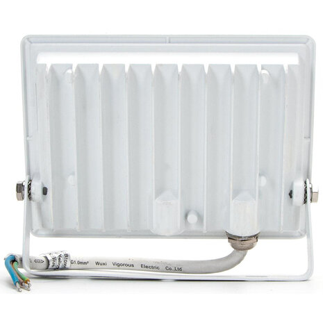 HLW LED Waterdichte LED Bouwlamp 30W IP65 - Neutraal Wit, Mat Wit Aluminium