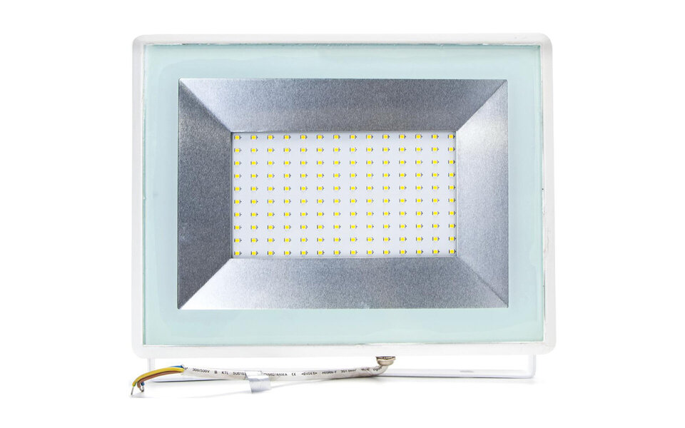 HLW LED LED Bouwlamp 100W Waterdicht IP65 - Witte Vloerlamp Koud Wit 6000K