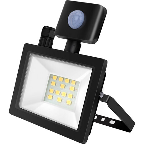Waterdichte LED Bouwlamp & Wandlamp met Sensor, IP65, Neutraal Wit 4000K, Mat Zwart Waterdichte LED Bouwlamp & Wandlamp met Sensor, IP65, Neutraal Wit 4000K, Mat Zwart