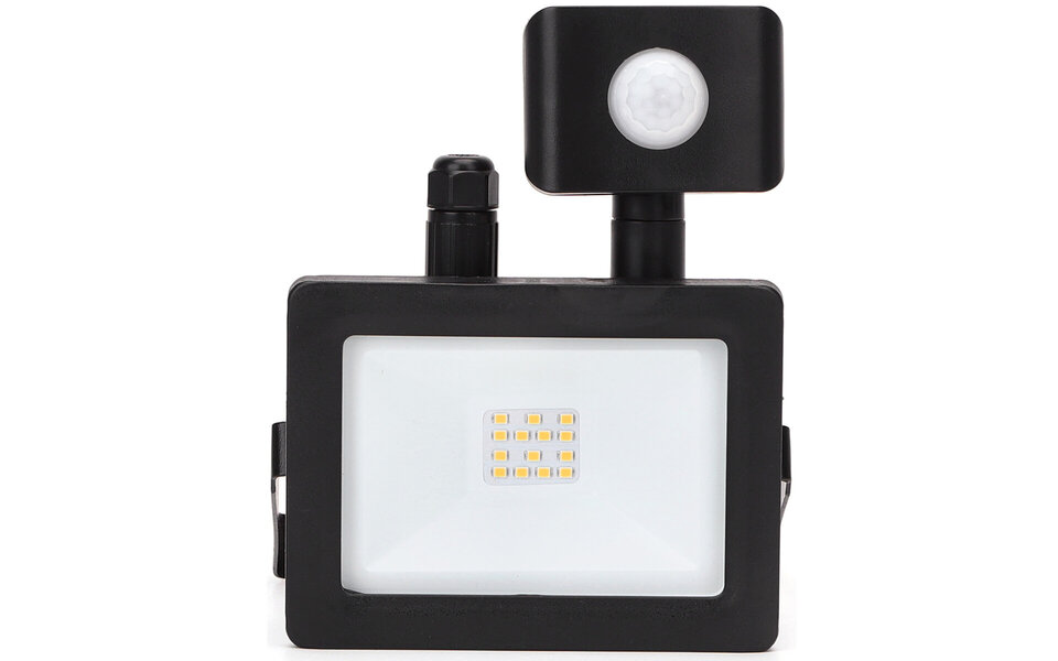 HLW LED Waterdichte LED Bouwlamp & Wandlamp met Sensor, IP65, Neutraal Wit 4000K, Mat Zwart