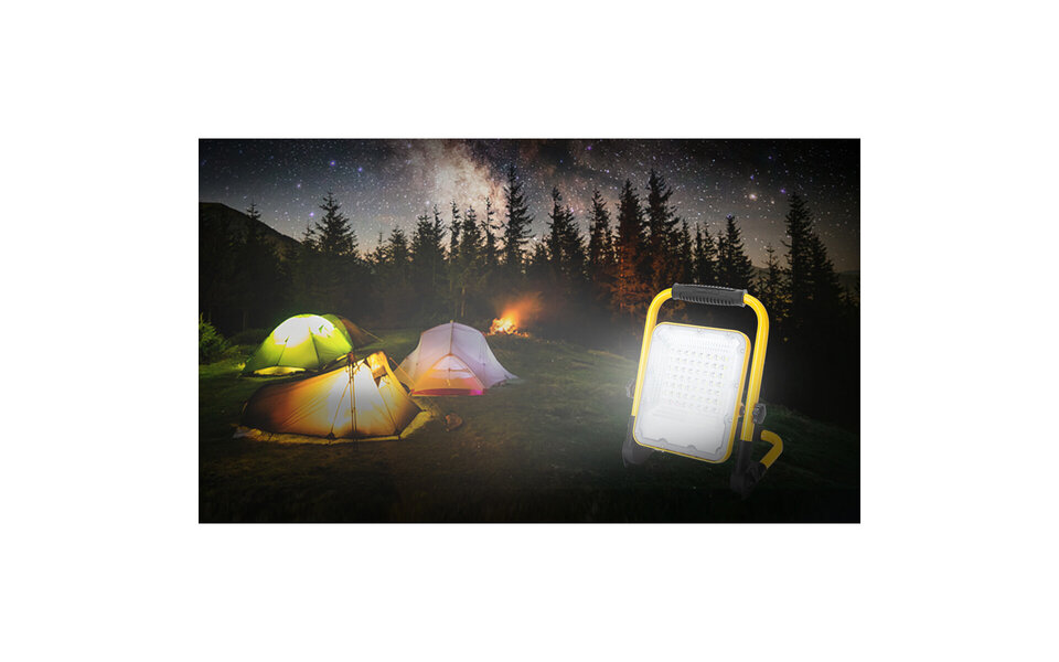 HLW LED Dimbare en Verstelbare LED Bouwlamp op Accu - Waterdicht IP65 Koud Wit 6500K HLW LED Dimbare en Verstelbare LED Bouwlamp op Accu - Waterdicht IP65 Koud Wit 6500K